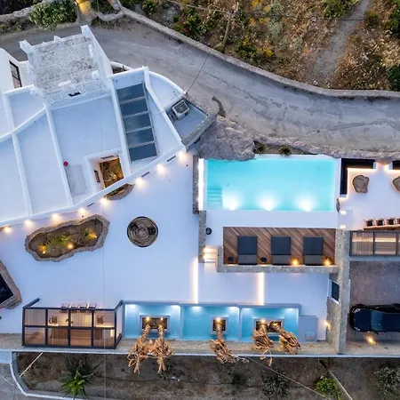 别墅 Black Villa- Cave Heated Pool Mykonos Town